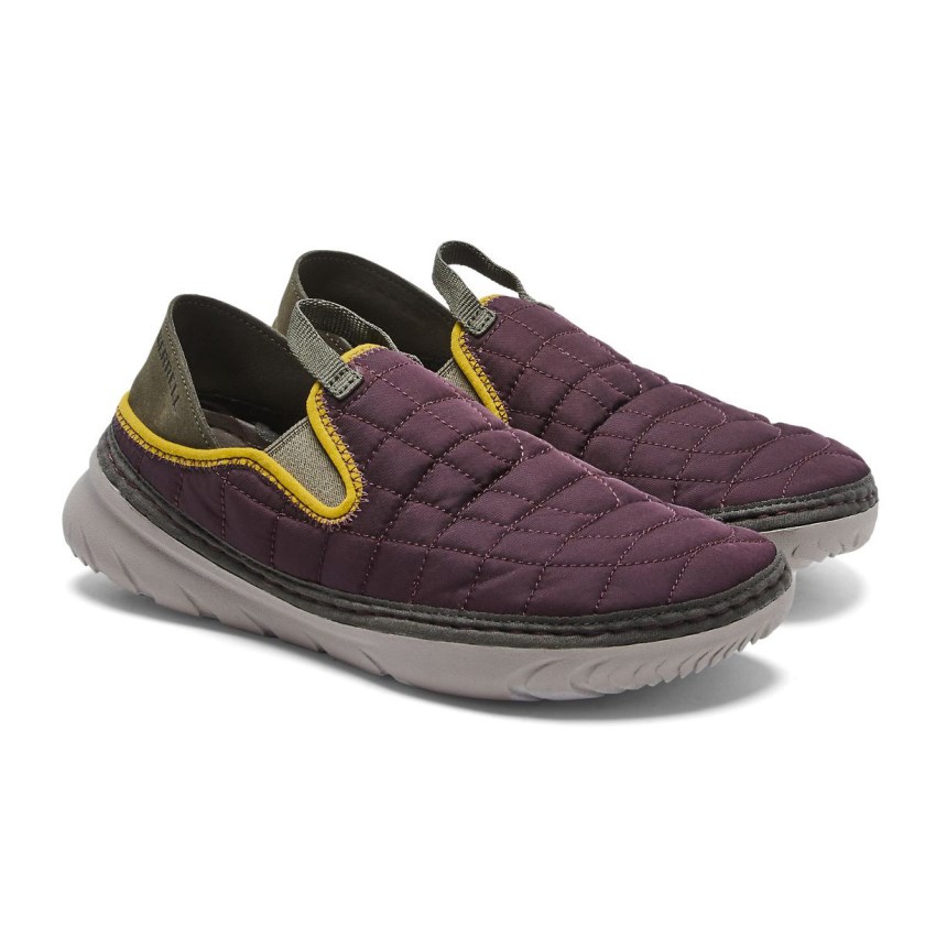 Chaussure Casual Merrell Hut Moc Bordeaux/Vert Olive Femme | K.K.UASC